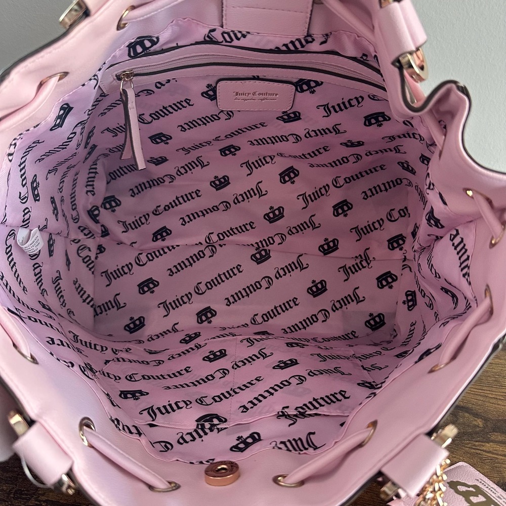 New Juicy Couture Cherry Gelato Retro Light Pink Daydreamer Tote Handbag Y2K - Picture 6 of 7
